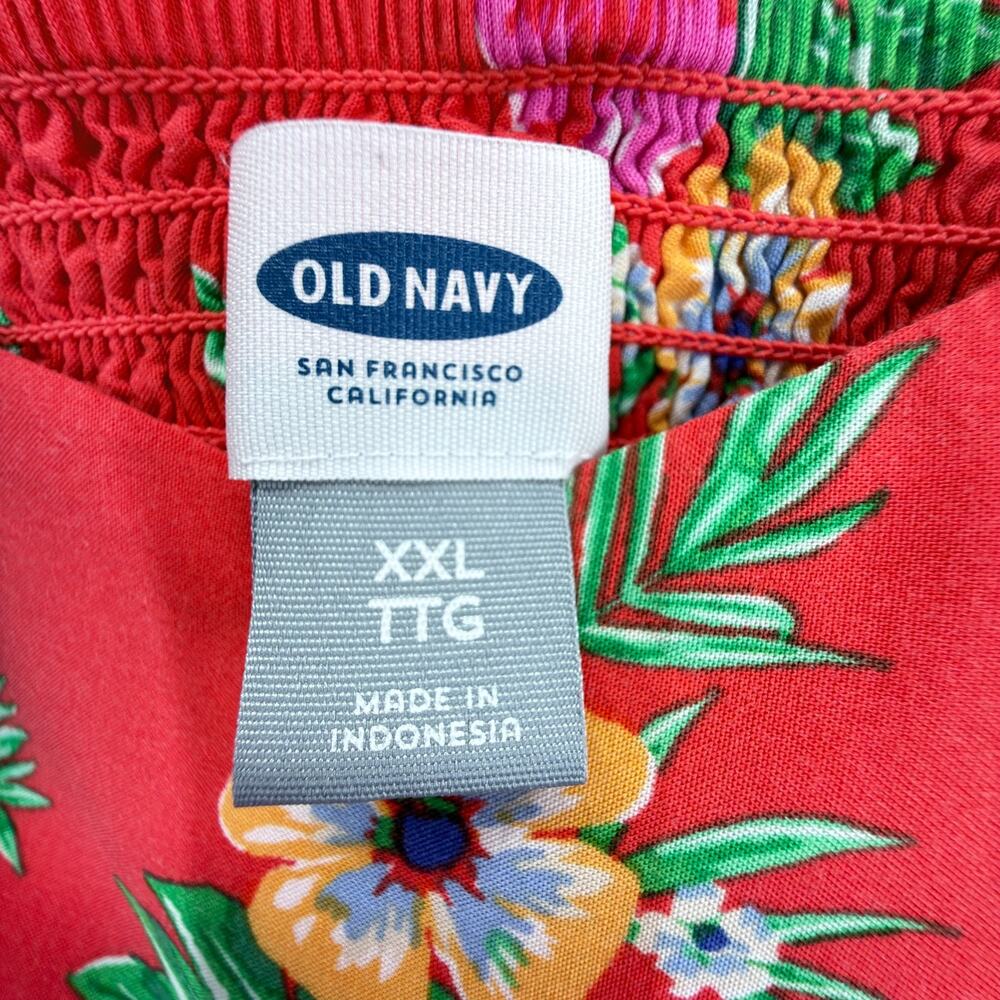 Old Navy Tropical Hawaiian Floral Rayon Tank Slip Flowy Mini Sundress Size 2XL - Picture 3 of 9